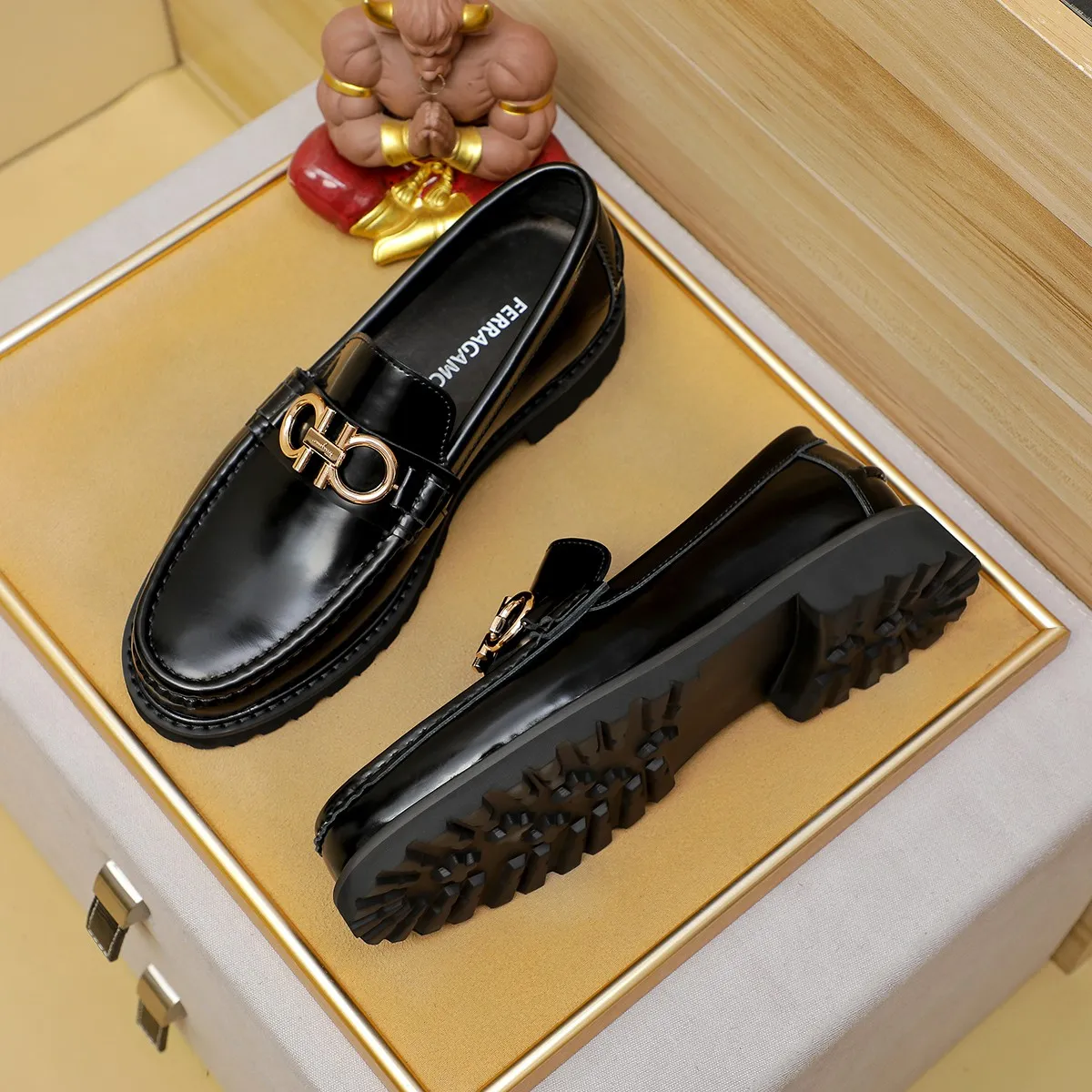 Men's shoes 💰440 Ferragamo [Ferragamo] top imported suit men's shoes 💯Original copy of the official website, product materials: selected imported embossed calfskin + luxury hardware buckle accessories ~ imported water-dyed cow 🐂 leather lining. Strong three-dimensional visual effect, original combination outsole, multiple colors available😘 Size: 39-44 (38.45.46. Customized)